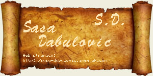 Saša Dabulović vizit kartica